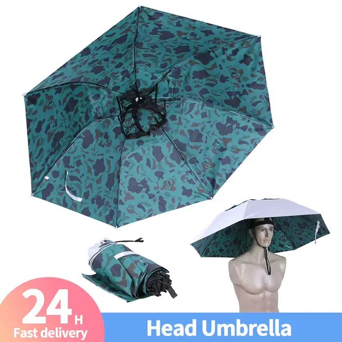 Parapluie chapeau pêche 95cm anti-UV pliable 3 sections - Protection pluie et soleil hommes femmes