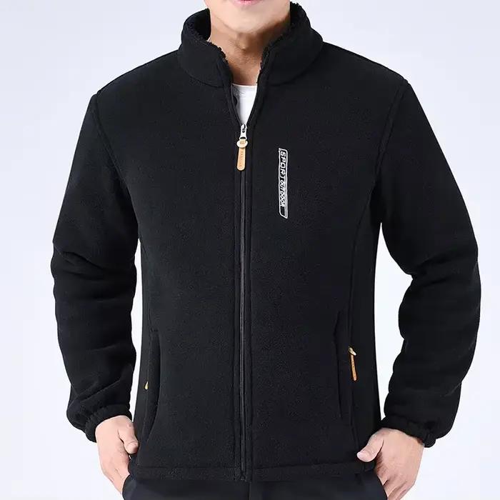 Veste polaire épaisse hiver pêche grande taille - Manteau zip windproof poches multiples extérieur