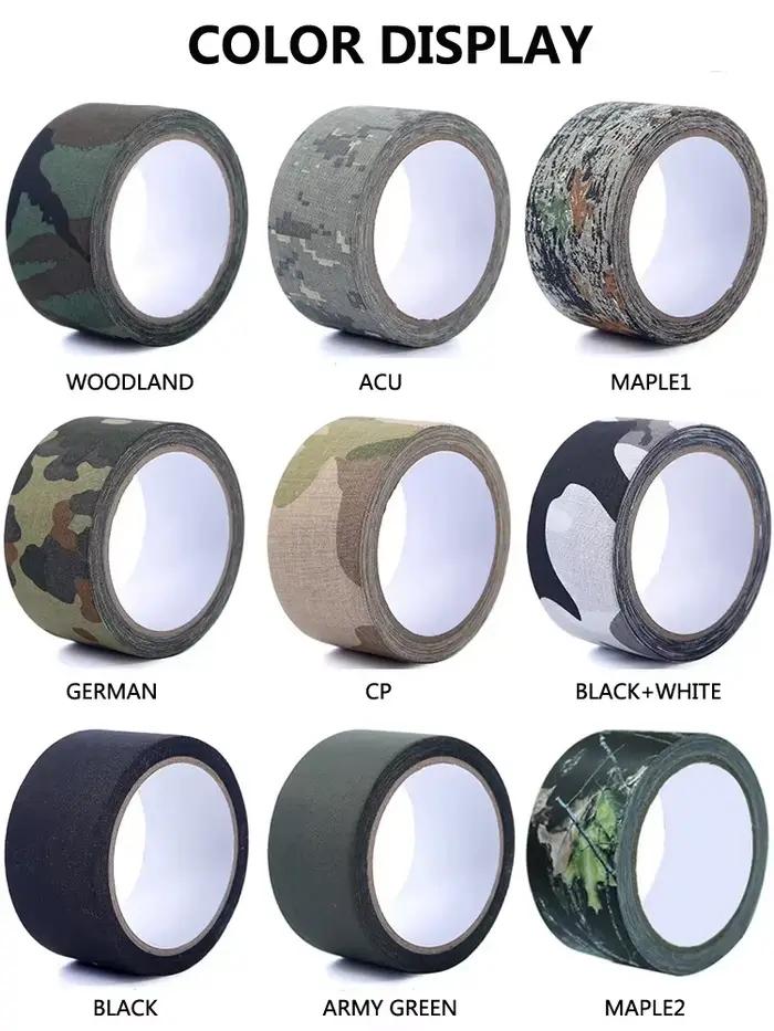 Ruban camouflage adhésif 5M/10M pour canne à pêche - Imperméable et antidérapant pour pêche discrète