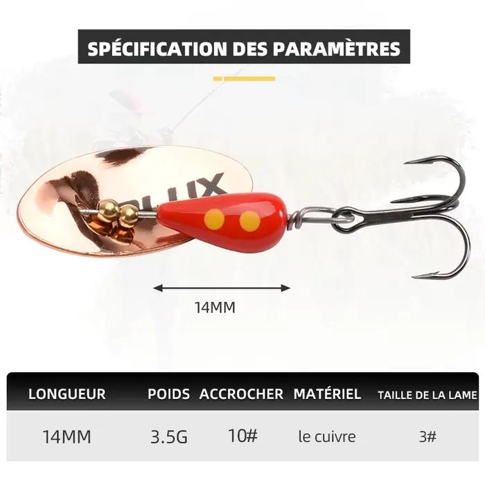 Leurre métal BLUX AR-S 3.5g cuivre laiton - Cuiller tournante pour truite en rivière