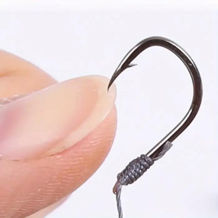 50 hameçons pré-montés Ackibbik pour pêche à la carpe avec ligne PE 3#-12# - Hooks micro taille