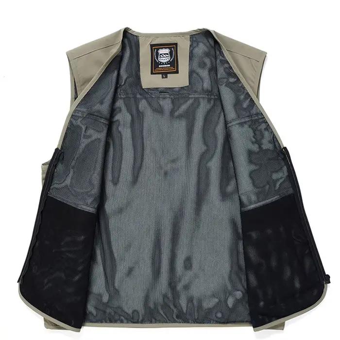 Gilet technique multi-poches pour pêcheur - Veste légère style travail homme poches pratiques