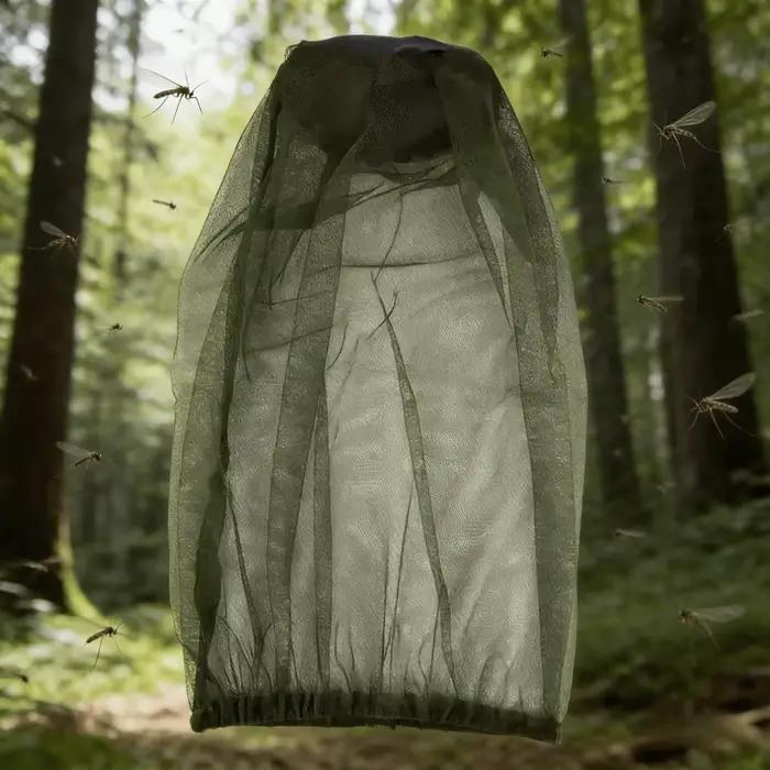 Chapeau anti-moustiques filet de pêche avec protection intégrale pour randonnée et camping