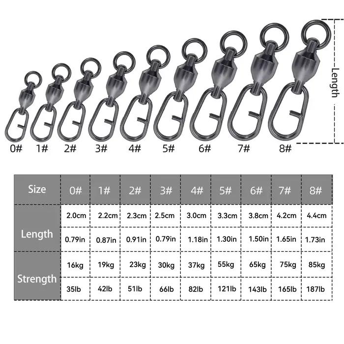 Émerillons snap 9KM 25-100 pièces roulement billes clip power pêche carpe leurres mer