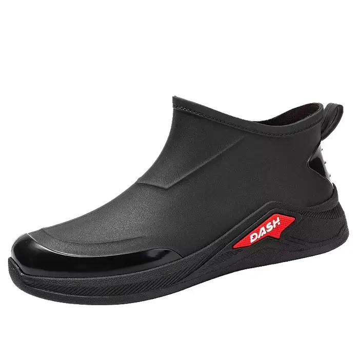 Bottes de pêche homme courte tube étanches anti-usure pour chantier et lavage auto