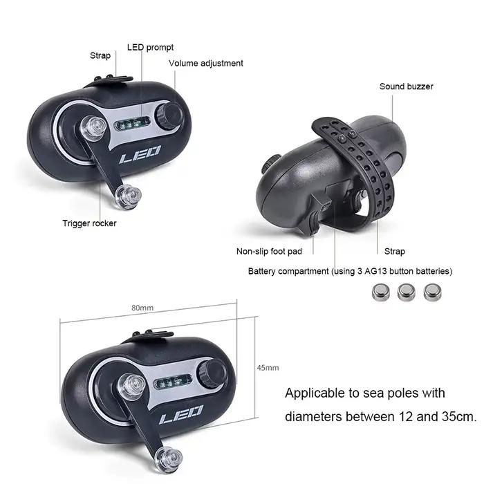 Alarme de touche carpe son et lumière - Détecteur électronique avec clip et batterie pour pêche nocturne