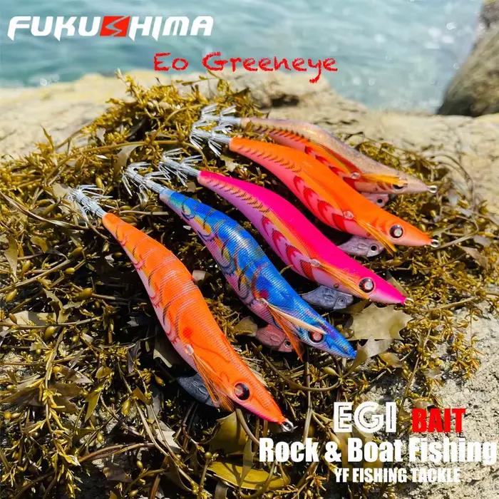 Leurre FUKUSHIMA 3.5 EO GREENEYES 20g pour pêche à la seiche et au calmar - Squid jig lumineux appât céphalopode