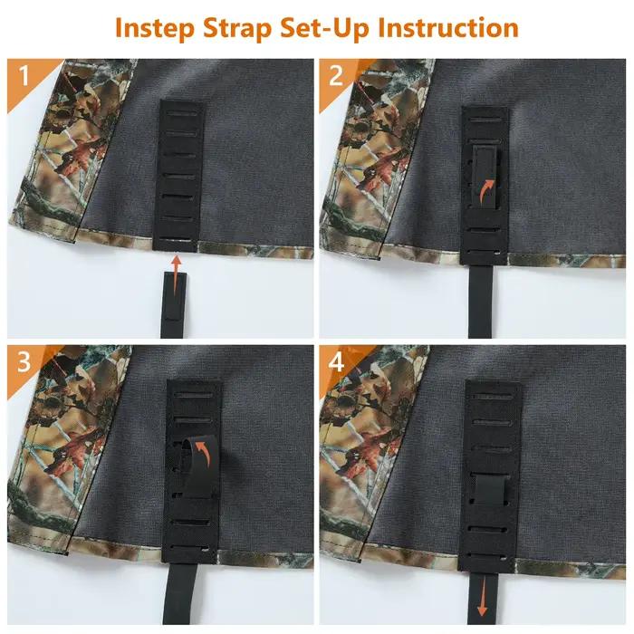 Guêtres de chasse camouflage imperméables BASSDASH avec semelles amovibles pour randonnée pêche