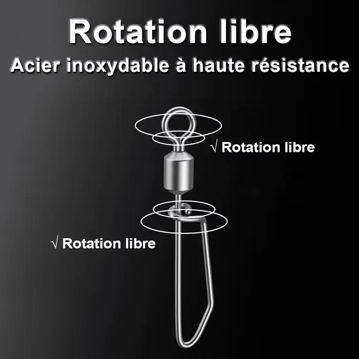 Émerillons snap FishTrip 10 à 100PCS pour montages hélicoptère lead clip pêche au feeder