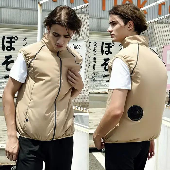 Veste rafraîchissante climatisation homme été pêche USB ventilateur refroidissement sport
