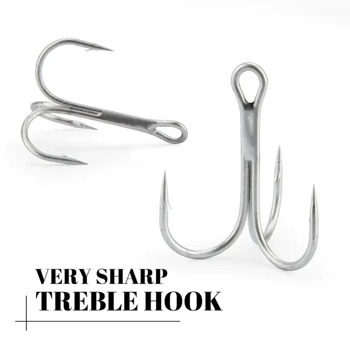 Montage pêche carnassiers avec hameçons triple acier inoxydable 3 pièces pour brochet perche sandre