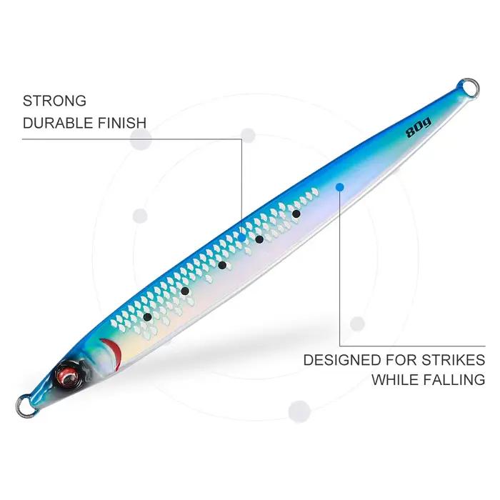 Leurre jigging SARDINE JIGGINGPRO 40-100g - Slider UV long cast pour pêche mer profonde carnassiers