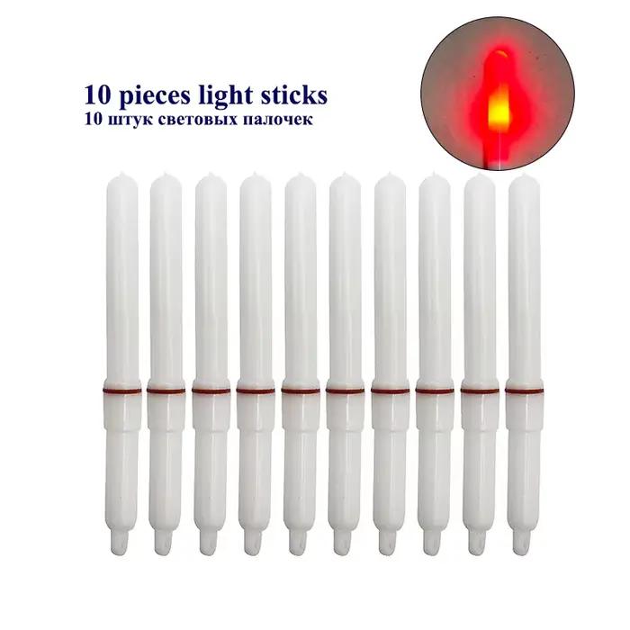 10 bâtons lumineux de pêche électriques sans pile, brillants pour la pêche de nuit en mer