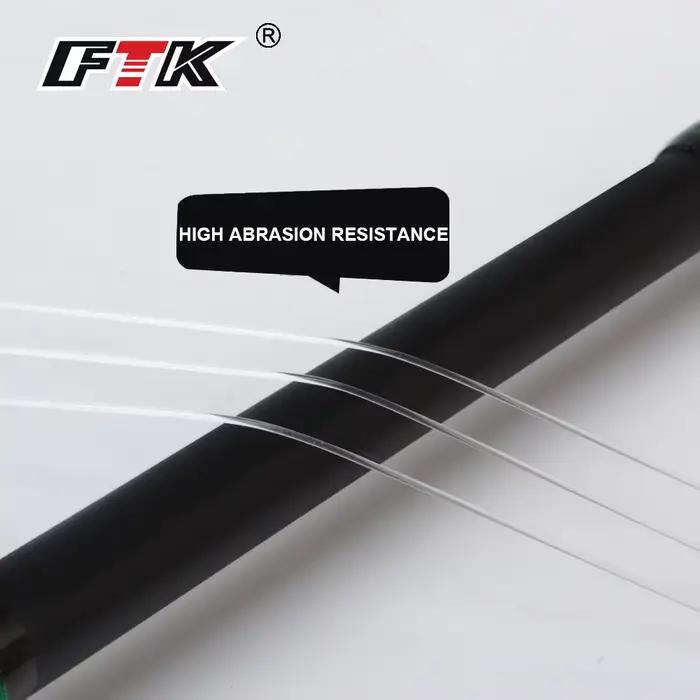 Ligne fluorocarbone FTK 100M pour pêche à la carpe, leader coulissant résistant 4.13LB à 34.32LB