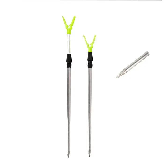 2 supports canne à pêche réglables aluminium 47/77cm - Support réglable pour canne pêche - Accessoire pêche polyvalent