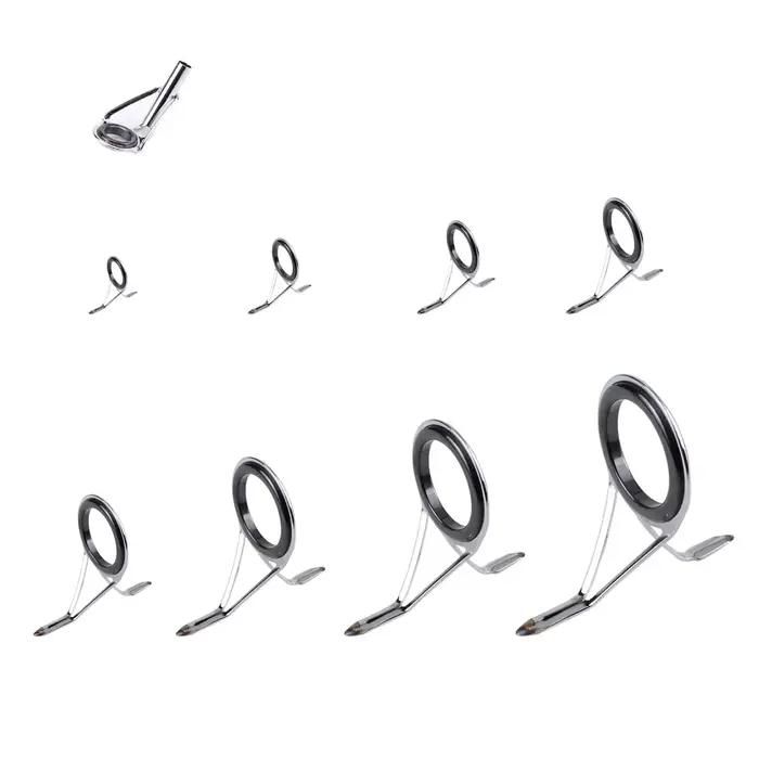 Kit de réparation pour canne à pêche, 7 pièces en acier inoxydable : anneaux guides, embouts