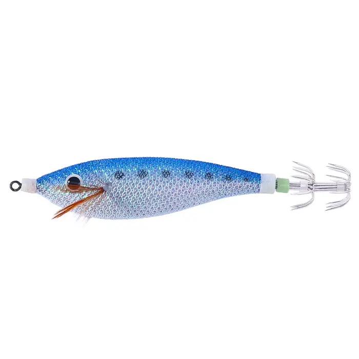 Leurre de pêche lumineux appât calmar crevette seiche 11cm 13.4g avec plomb intégré pour la pêche en mer