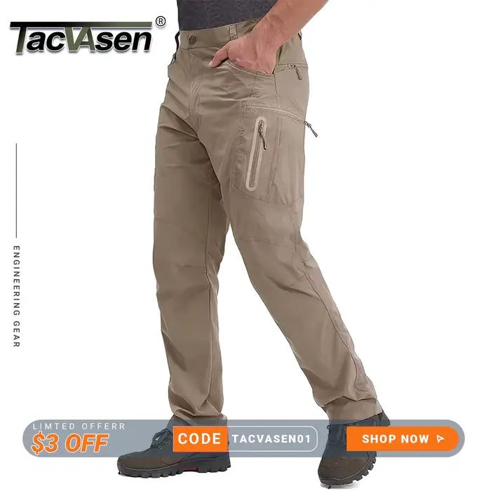 Pantalon pêche TACVASEN été léger nylon séchage rapide - Randonnée cargo travail multi-poches