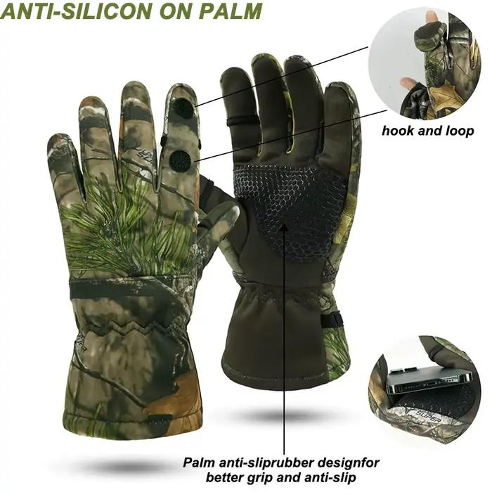 Gants de chasse pêche doigts complets ou découverts camouflage hiver tir à l'arc accessoires