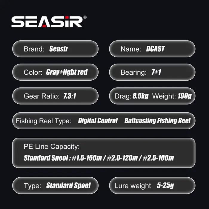 Moulinet baitcasting digital SEASIR DCAST DC avec contrôle électronique pour lancers longs précision