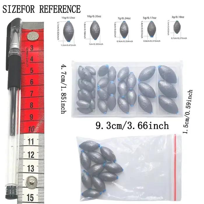 Set plombs oeuf 30/10 avec boîte rangement plombs ovales pour pêche eau douce et mer