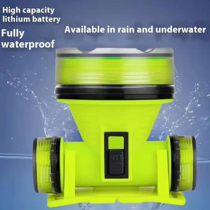 Lampe frontale plongée étanche 350m rechargeable pour pêche sous-marine et spearfishing