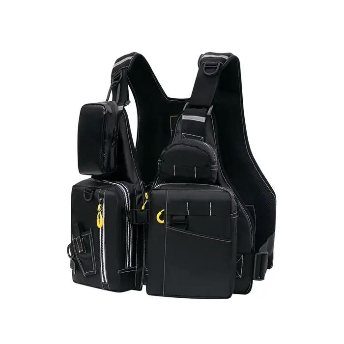 Gilet de sauvetage multifonction pêche - Gilet de sécurité avec poches pour matériel de pêche