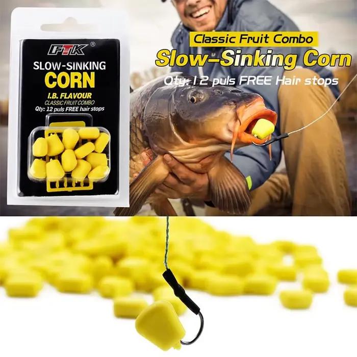 Appât à carpe souple FTK 1Card Pop Corn flottant imitation maïs deux styles pour pêche en bateau océanique plage lac rivière étang stream carpe méfiante faible activité