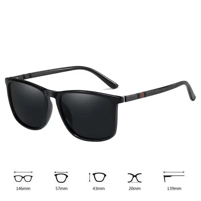Lunettes de soleil polarisées vintage carrées pour pêche vision UV400 protection éblouissement pêche en mer