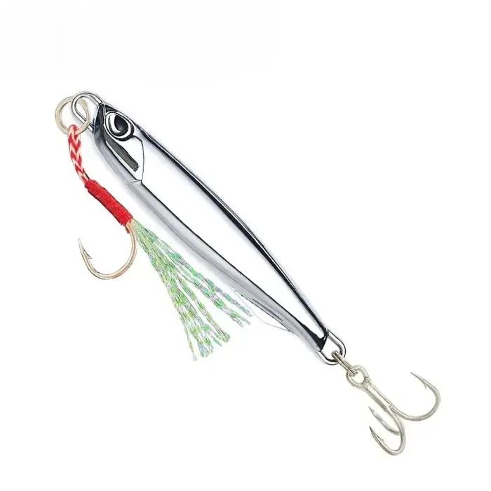Lot de 10 leurres métalliques jig 20g 30g 40g pour pêche en mer et bar, appât cuivré