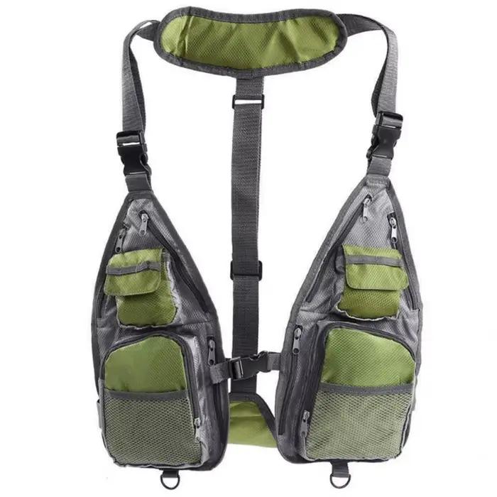Veste de pêche légère respirante avec poches et côtés ouverts pour le trolling et multi-activités