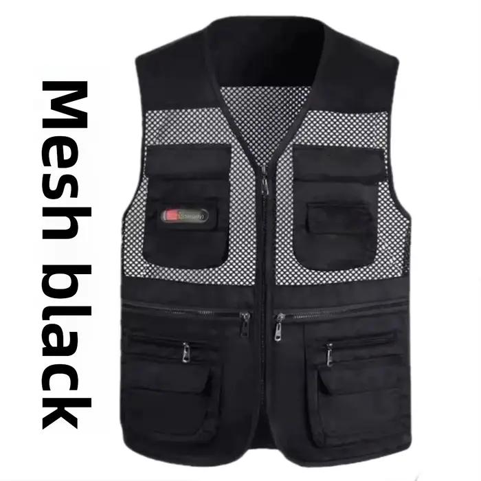 Veste homme décontractée multi-poches pour pêche, photo et travail en extérieur - Coupe ample
