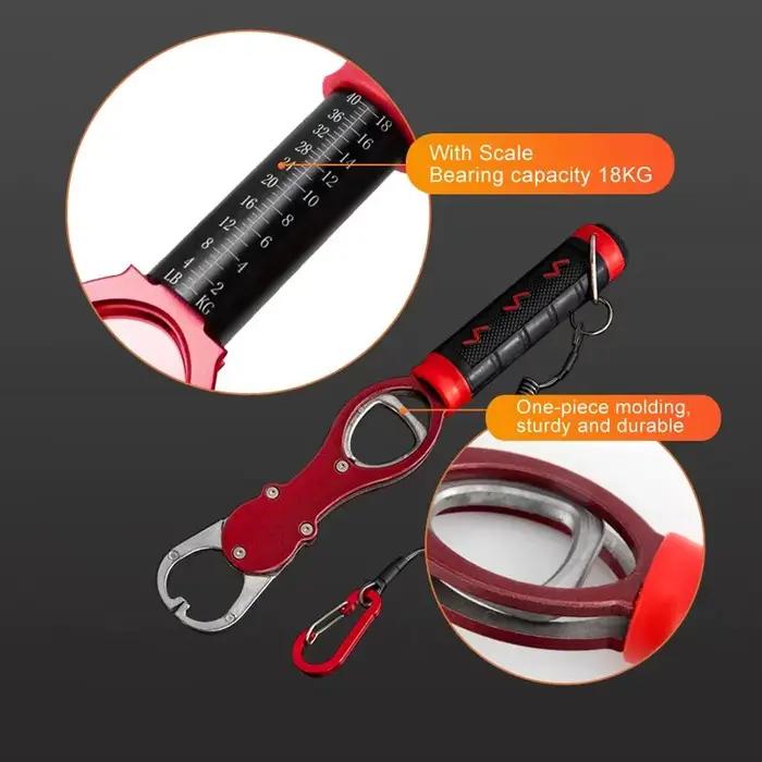 Pince à lèvres pour poisson avec pèse-poisson en alliage d'aluminium portable accessoire pêche