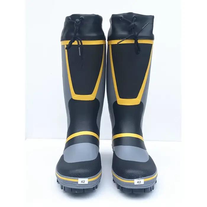 Chaussures de pêche étanches avec semelle à crampons acier - Bottes caoutchouc homme femme pour pêche en rivière