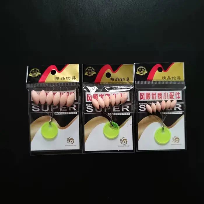 Lot de 5 flotteurs luminescents 7 étoiles pour carpe, forme ovale 11-15mm en mousse, accessoire de pêche nocturne