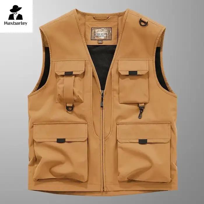 Veste de pêche sans manches Outdoor Casual 2024 - Multi-poches respirante pour photographes et pêcheurs