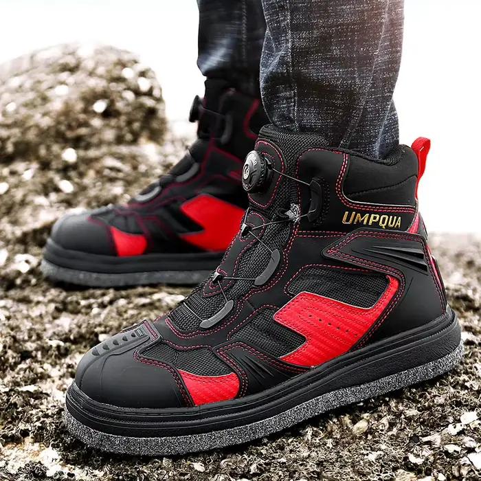 Chaussures de pêche en récif et rochers Outdoor, semelle cloutée en feutre et acier pour pêche en amont sécurisée