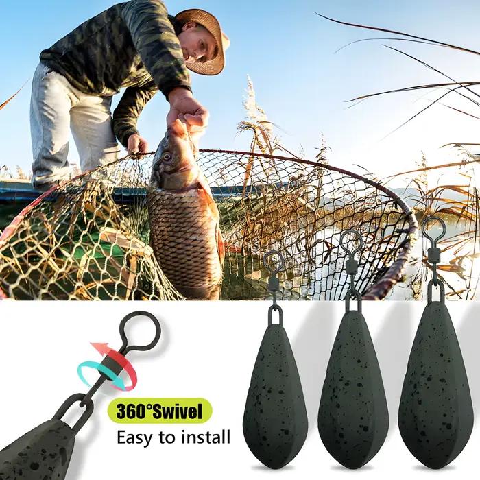 Plombs de pêche à la carpe 56g à 113g avec pendentif - Échange rapide des plombs plats