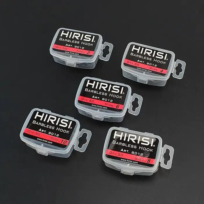 50 hameçons sans ardillon Hirisi en acier carbone haute qualité revêtus - accessoires pêche 8012