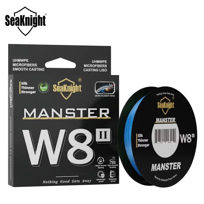 Ligne de pêche tressée SeaKnight W8 II 300m 8 brins, revêtement silicone résine pour pêche en mer
