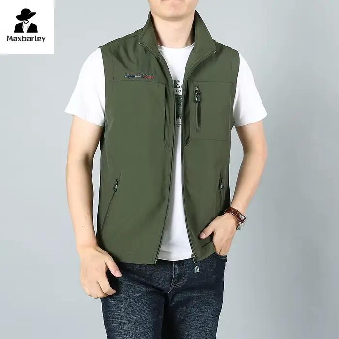 Veste sans manches pêche homme 2024 - Veste technique respirante avec poches pour pêche en été