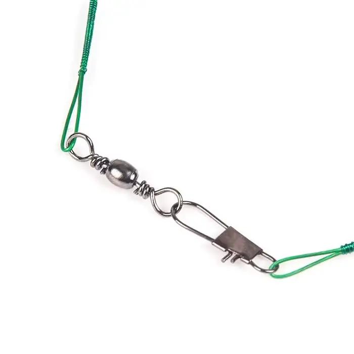 20 pièces anti-morsure acier pour pêche - Leader acier avec émerillon 15-50cm - Leash plombé accessoire