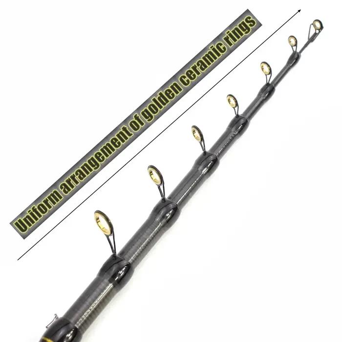Canne pêche télescopique portable 1.8m-3.6m fibre carbone pour carpe truite et pêche plage