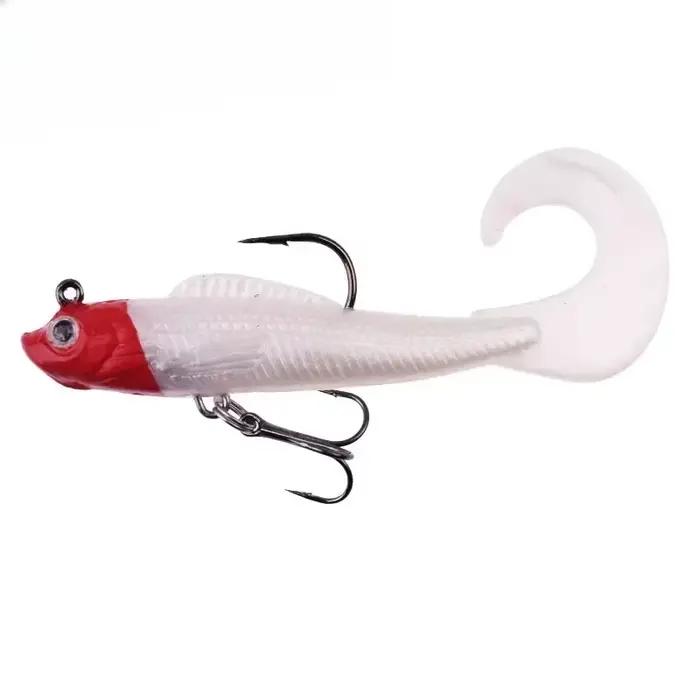 Leurre souple 6 pièces Swim Tail pour bar et carpe - Appât artificiel silicone wobblers pêche
