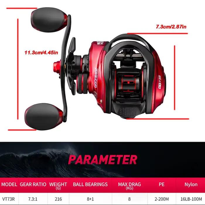 Moulinet casting ultra-léger pour pêche black-bass brochet - Drag 8kg baitcasting reel léger