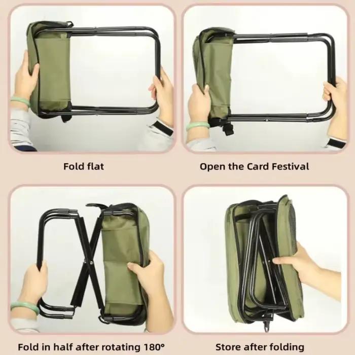 Tabouret pliant pêche ultra-léger pour sac à dos - Siège portable camping et pique-nique