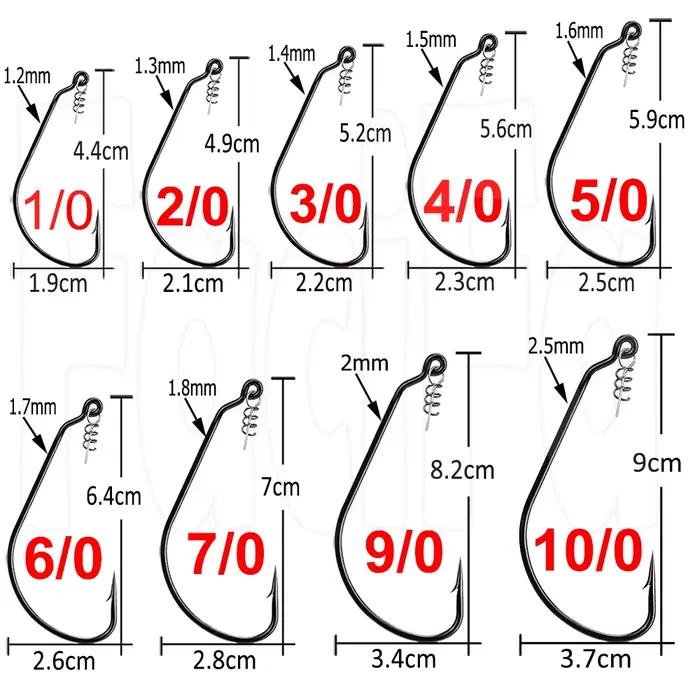 20 hameçons large gap pour vers souples pêche basse et carnassiers avec leurres souples et crankbaits