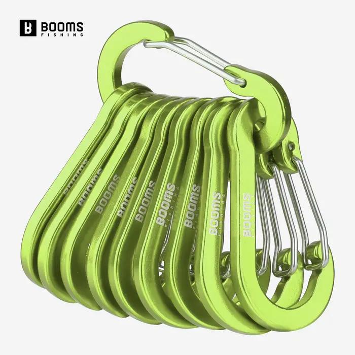 Mousquetons aluminium Booms Fishing 10 pièces - Clips multifonctions 5cm pour accessoires de pêche et clés
