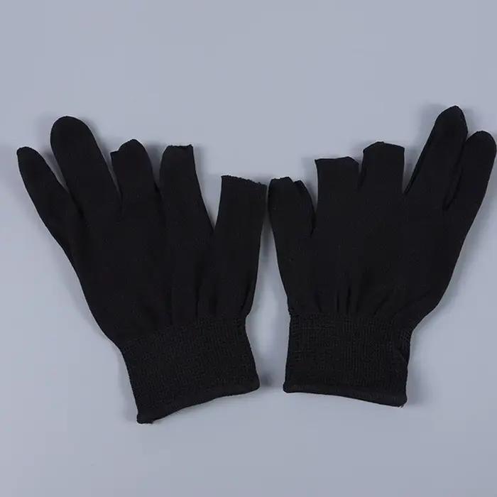 Gants nylon ultra-fins été deux trois doigts cueillette thé pêche travail fingerless protection légère