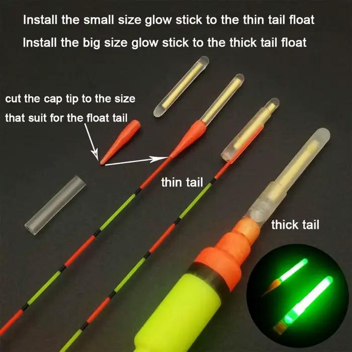 Lot de lumières fluorescentes Firefly pour canne à pêche nocturne - 5 à 50 pièces flottantes lumineuses